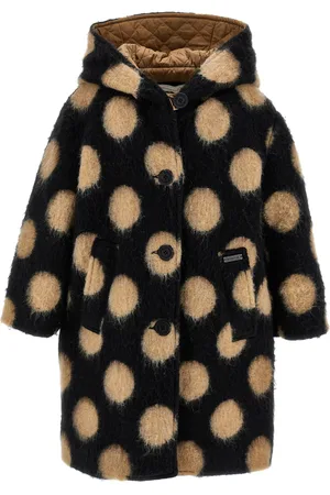 MONNALISA Polka dot boiled wool coat