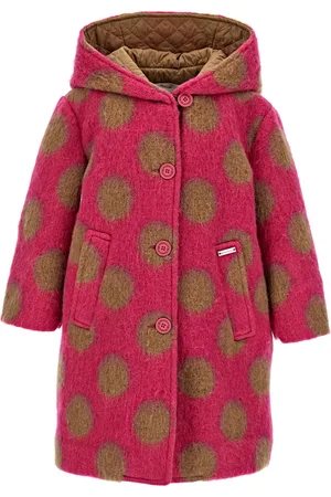 MONNALISA Polka dot boiled wool coat