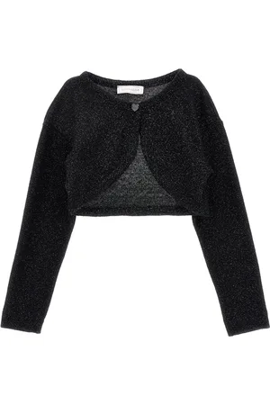MONNALISA Merino lurex wraparound cardigan