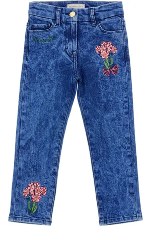 MONNALISA Embroidered denim jeans