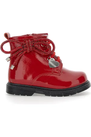 MONNALISA Patent chrome leather ankle boots