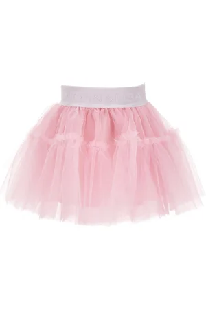 MONNALISA Flared silk hand tulle skirt