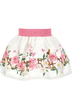 MONNALISA Bird print poplin skirt