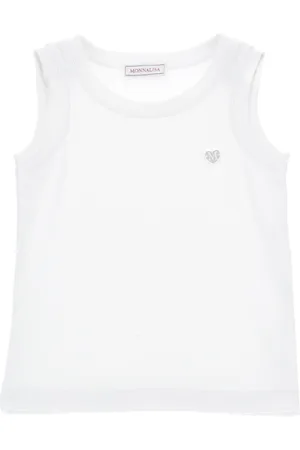MONNALISA Ribbed viscose tank top