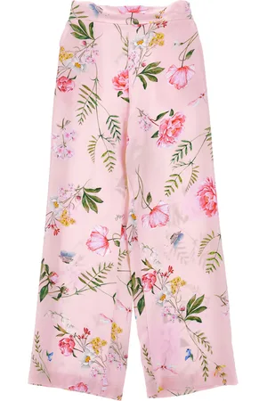 MONNALISA Botanical satin trousers