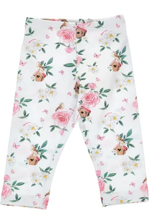 MONNALISA Floral print cotton leggings