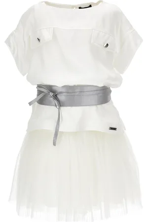 MONNALISA Viscose satin dress with petticoat
