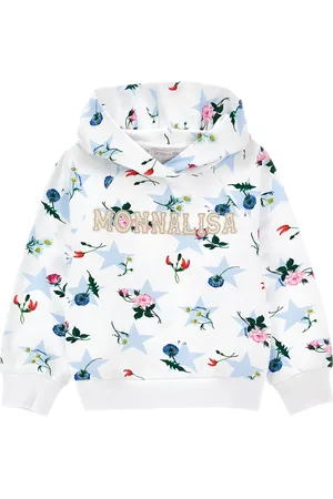 MONNALISA Stars and flowers cotton sweatshirt