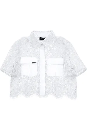 MONNALISA Cropped lace shirt