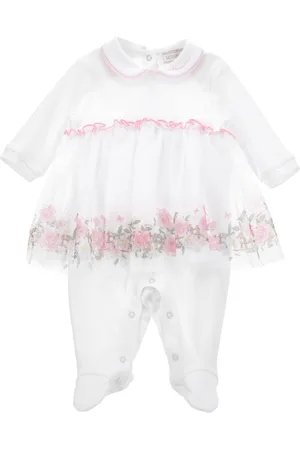 MONNALISA Floral tutu cotton playsuit