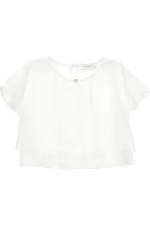 MONNALISA Satin T-shirt with bows on the back