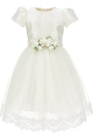 MONNALISA Lace and mikado dress