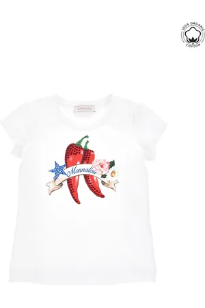 MONNALISA Organic cotton T-shirt with hot pepper print