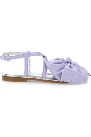 MONNALISA Patent leather sandals with maxi bow