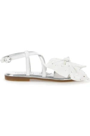 MONNALISA Patent leather sandals with maxi bow