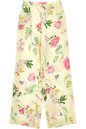 MONNALISA Botanical satin trousers