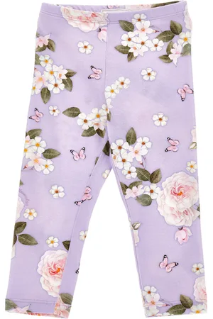MONNALISA Bouquet print jersey leggings