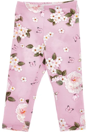 MONNALISA Bouquet print jersey leggings