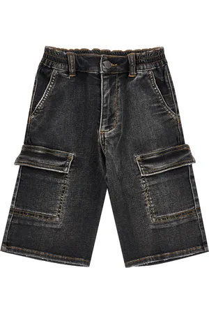 MONNALISA Mickey Mouse denim cargo Bermuda shorts