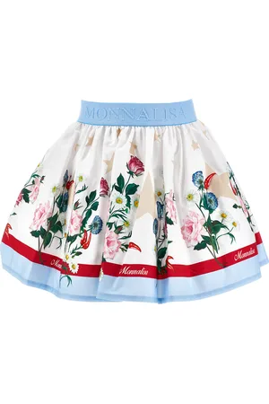 MONNALISA Floral print poplin skirt