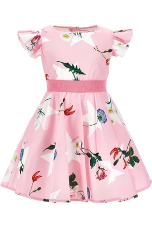 MONNALISA Cotton dress with logo insert