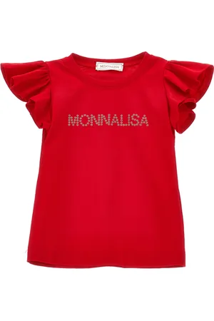 MONNALISA Studded logo jersey T-shirt
