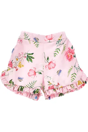 MONNALISA Botanical satin shorts