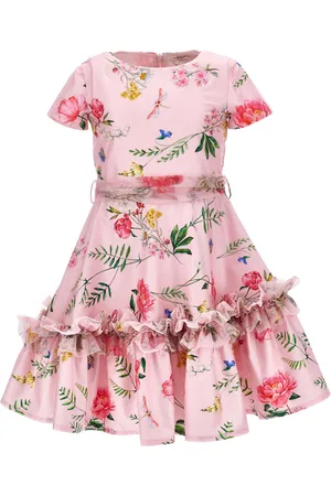 MONNALISA Satin dress with tulle details