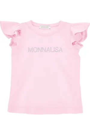 MONNALISA Studded logo jersey T-shirt