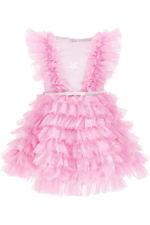 MONNALISA Tulle dress with ruffles