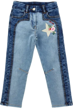MONNALISA Embroidered fleece jeans