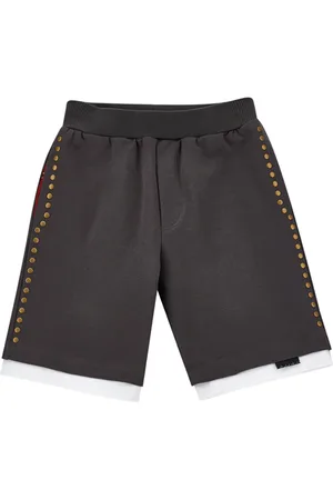 MONNALISA Fleece Bermuda shorts with studs