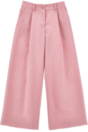 MONNALISA Viscose trousers with rhinestones