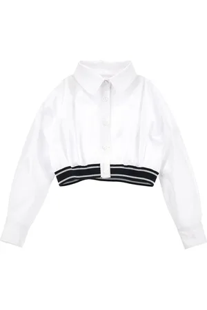MONNALISA Bomber jacket-effect cotton shirt