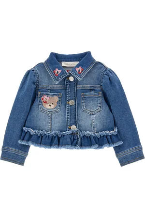 MONNALISA Embroidered denim jacket