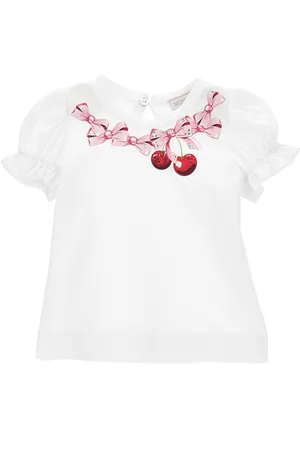 MONNALISA Bow print jersey T-shirt