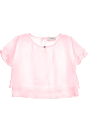 MONNALISA Satin T-shirt with bows on the back