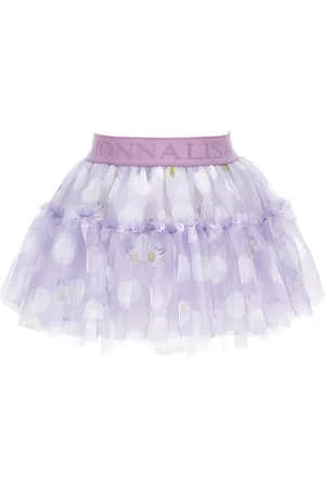 MONNALISA Tulle skirt with polka dots and daisies