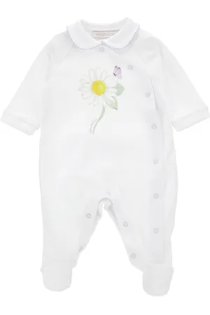 MONNALISA Daisy cotton playsuit with collar