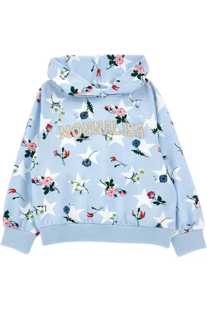 MONNALISA Stars and flowers cotton sweatshirt