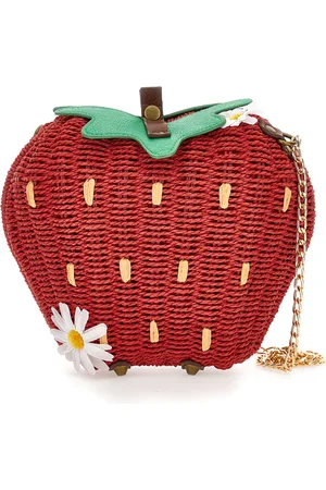 MONNALISA Maxi strawberry raffia bag