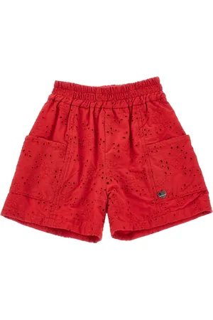 MONNALISA Bermuda shorts with broderie anglaise lace