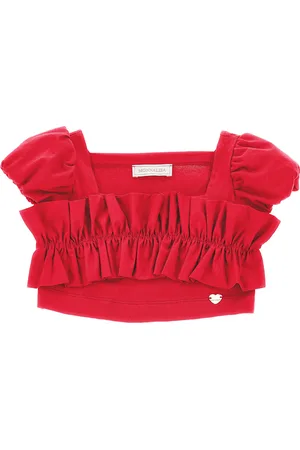 MONNALISA Cropped jersey top