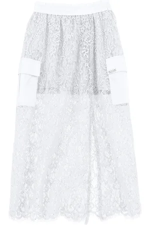 MONNALISA Long sequined lace skirt