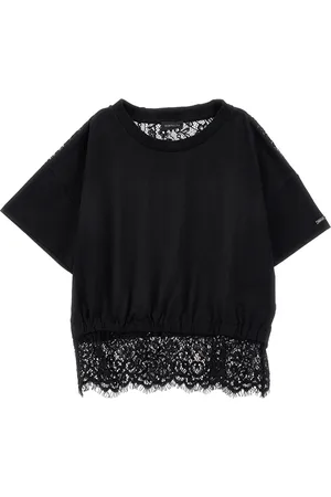 MONNALISA Cropped T-shirt with lace