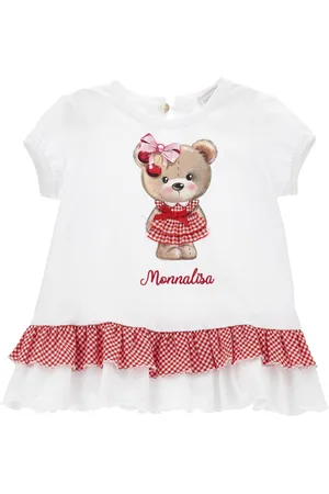 MONNALISA Cotton jersey T-shirt with flounce