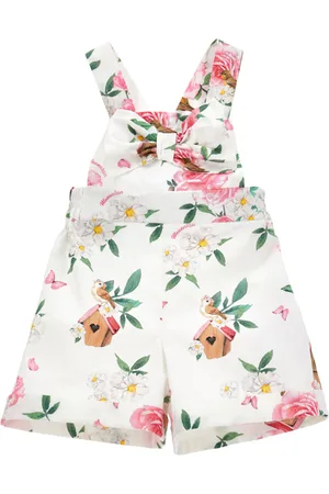 MONNALISA Poplin dungaree playsuit