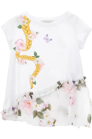 MONNALISA Floral stretch jersey T-shirt