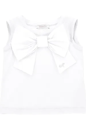 MONNALISA Maxi bow jersey tank top