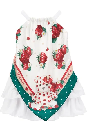 MONNALISA Dress with shoulder straps and scarf insert